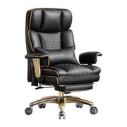 Furniliving Modern Big Tall Executive Office Chair Pu Leather Office Desk Chair With Footrest Black Picture-1 | Furnimart