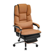 Furniliving faux leather office chair with footrest Brown Picture-1 | Furnimart