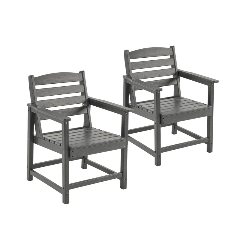 5-Piece Outdoor Dining Set, 67" HDPE Dining Table and Chairs for 4,Outdoor Furniture Set for Backyard Gray Picture-1 | Furnimart