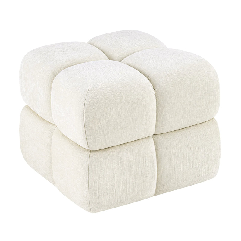 Oversize Storage Ottoman,Modern Chenille Vanity Chair White Picture-1 | Furnimart
