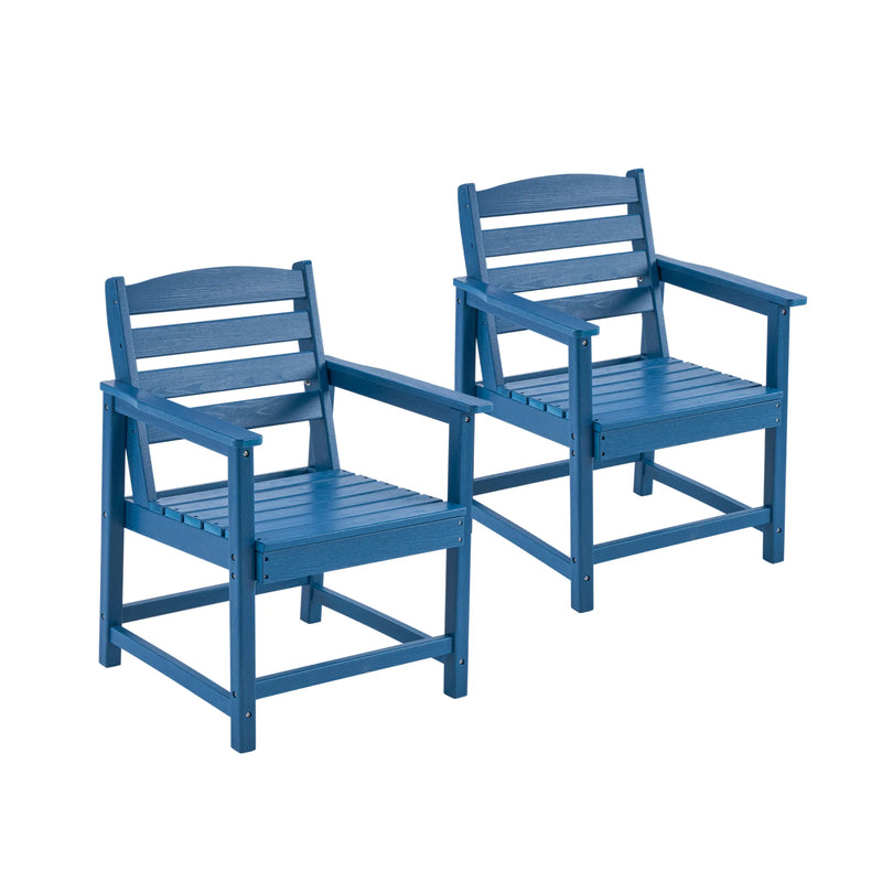 5-Piece Outdoor Dining Set, 67" HDPE Dining Table and Chairs for 4,Outdoor Furniture Set for Backyard Blue Picture-1 | Furnimart