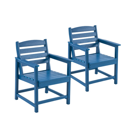 5-Piece Outdoor Dining Set, 67" HDPE Dining Table and Chairs for 4,Outdoor Furniture Set for Backyard Blue Picture-1 | Furnimart
