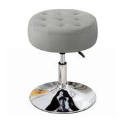 Barlena 16.5"W Velvet Vanity Stool Gray Picture-7 | Furnimart