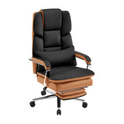 Furniliving faux leather office chair with footrest Black Picture-1 | Furnimart