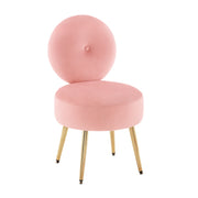 Eluislandy Velvet Upholstered Vanity Stool Pink Picture-1 | Furnimart
