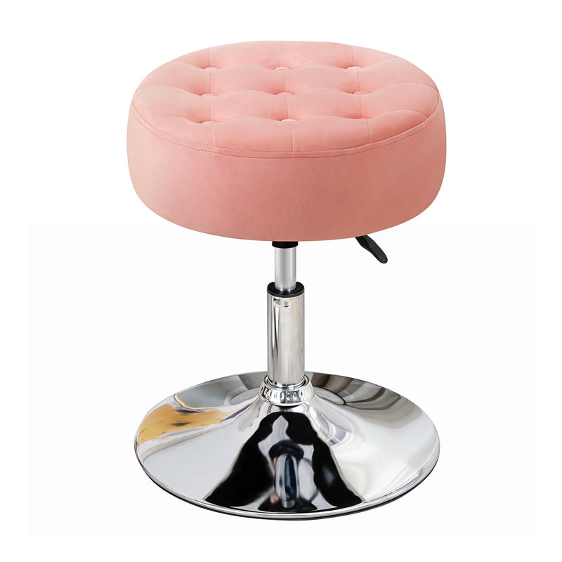 Barlena 16.5"W Velvet Vanity Stool Pink Picture-9 | Furnimart