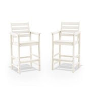 Outdoor Tall Adirondack Bar Chairs Set of 2,All-Weather HDPE Outdoor Bar Stools For Poolside White Picture-1 | Furnimart