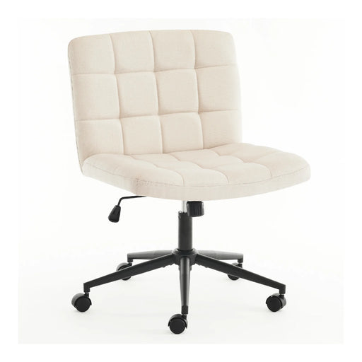 Keavey Linen Fabric Swivel Task Chair Beige Picture-1 | Furnimart