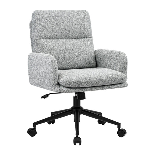 Modern Chenille Task Chair with Curved High Backrest  Gray Picture-1 |Furnimart