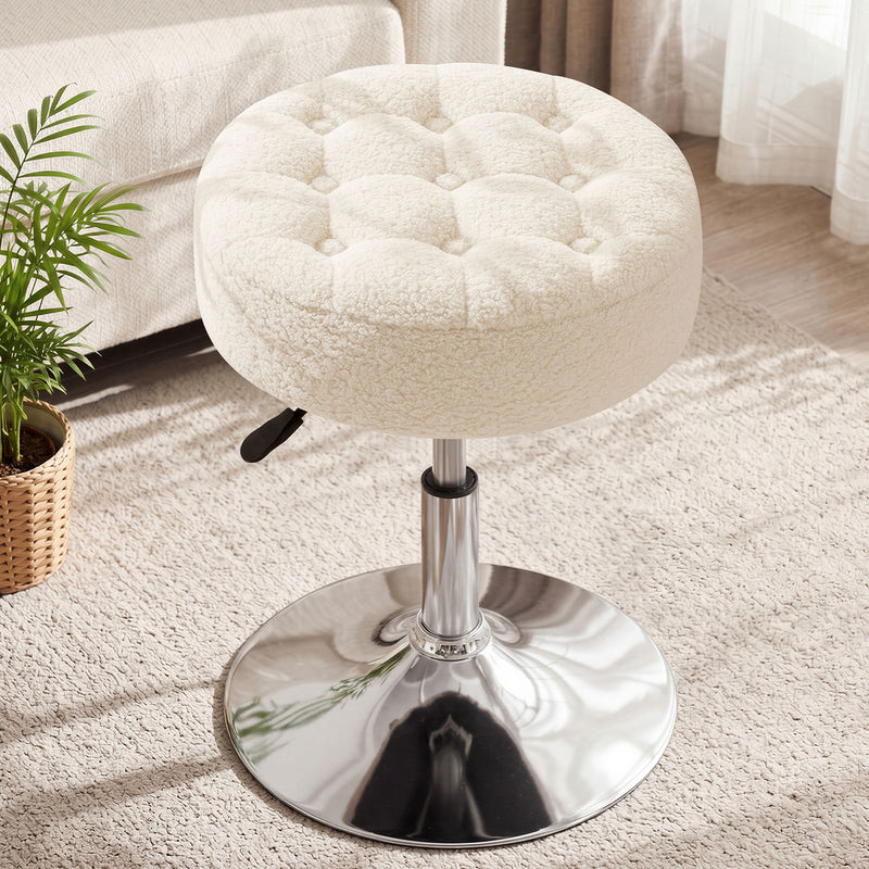 Adrienne 16.5" Wide Leather Vanity Stool