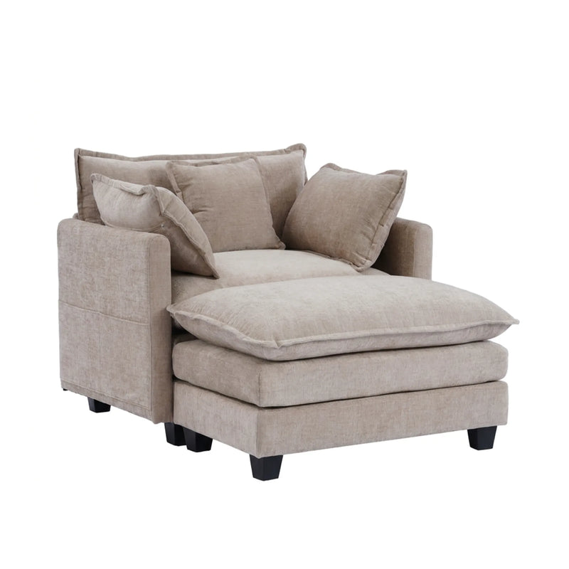 Modern Corduroy Couch Beige Picture-1 | Furnimart