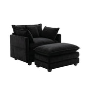 Modern Corduroy Couch Black Picture-1 | Furnimart