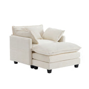 Modern Corduroy Couch White Picture-1 | Furnimart