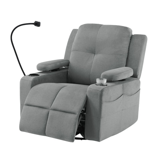Power Rocking Chair Nursery with Adjustable Armrests Gray Picture-1 | Furnimart