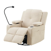 Power Rocking Chair Nursery with Adjustable Armrests Beige Picture-1 | Furnimart