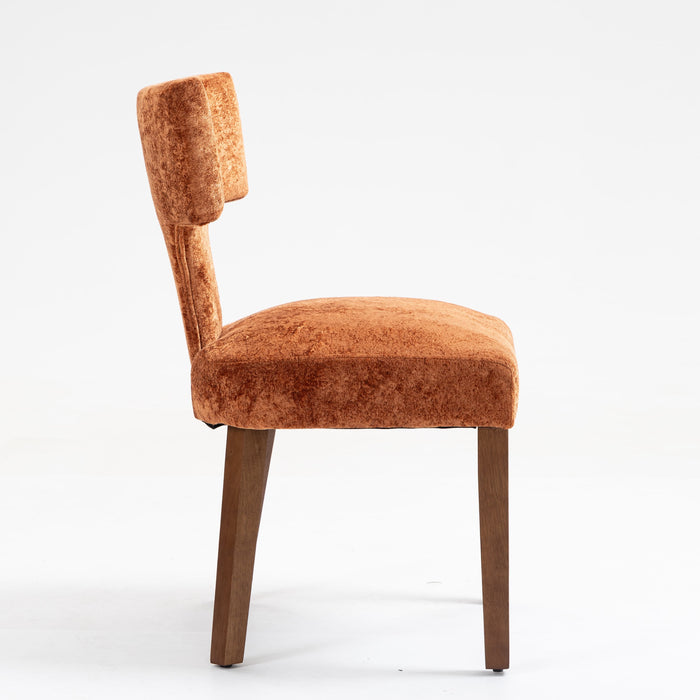 Furniliving Mid Century Modern Dining Chairs Set of 2, Farmhouse Chenille Fabric Upholstered Accent Chair,Kitchen Chairs with Hardwood Frame,