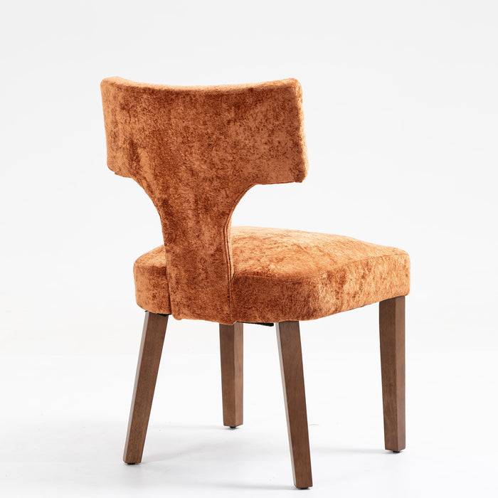 Furniliving Mid Century Modern Dining Chairs Set of 2, Farmhouse Chenille Fabric Upholstered Accent Chair,Kitchen Chairs with Hardwood Frame,