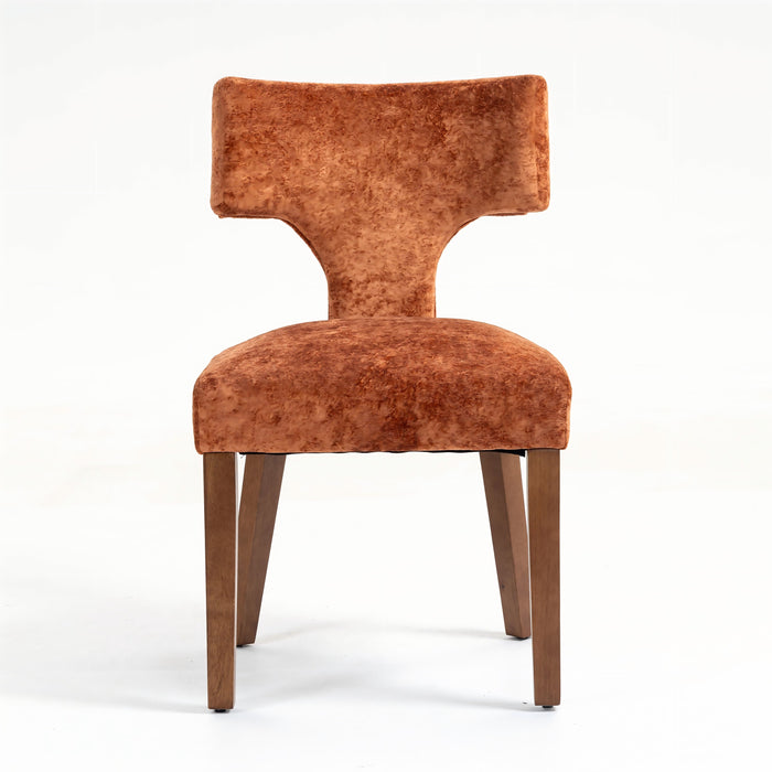 Furniliving Mid Century Modern Dining Chairs Set of 2, Farmhouse Chenille Fabric Upholstered Accent Chair,Kitchen Chairs with Hardwood Frame,