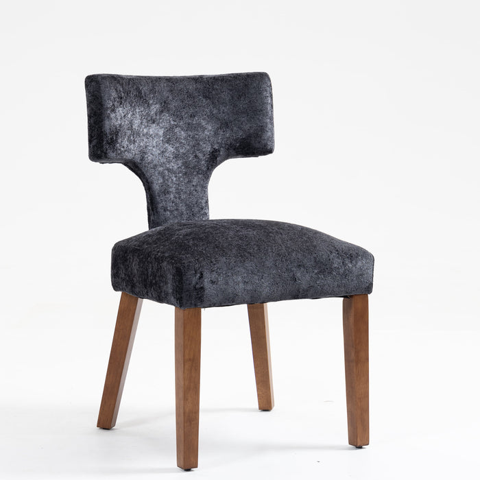 Furniliving Mid Century Modern Dining Chairs Set of 2, Farmhouse Chenille Fabric Upholstered Accent Chair,Kitchen Chairs with Hardwood Frame,