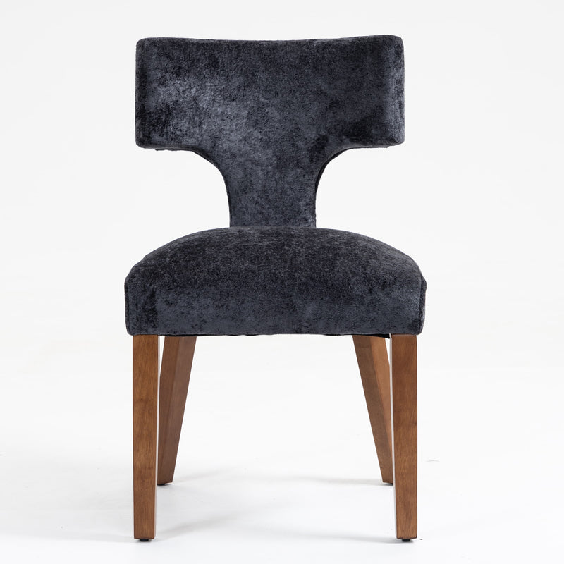 Furniliving Mid Century Modern Dining Chairs Set of 2, Farmhouse Chenille Fabric Upholstered Accent Chair,Kitchen Chairs with Hardwood Frame,