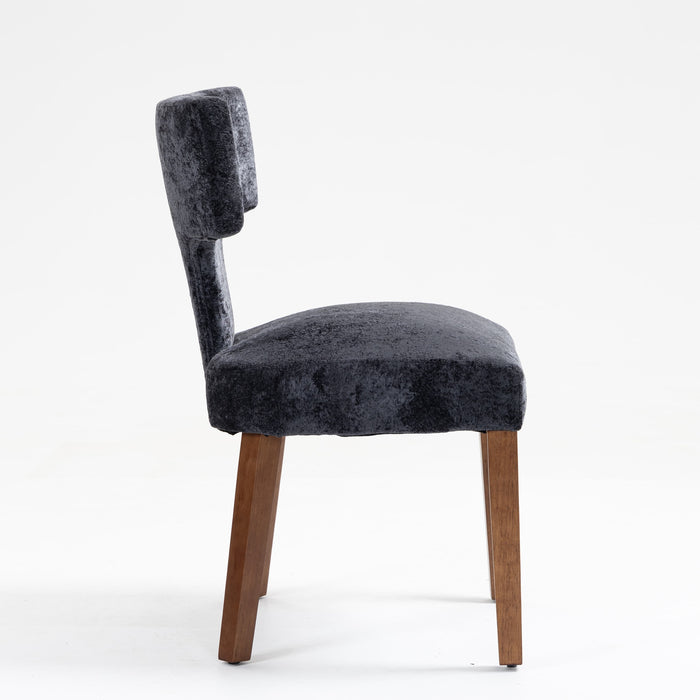 Furniliving Mid Century Modern Dining Chairs Set of 2, Farmhouse Chenille Fabric Upholstered Accent Chair,Kitchen Chairs with Hardwood Frame,