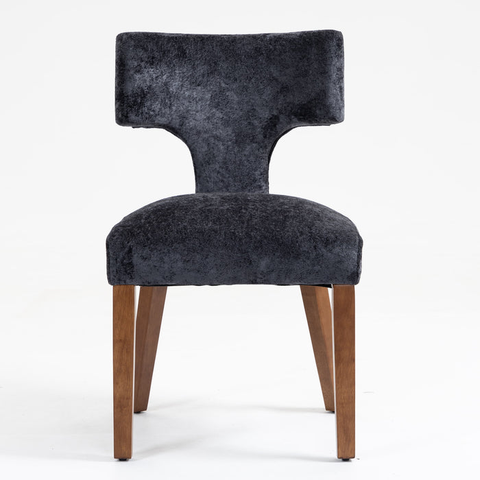 Furniliving Mid Century Modern Dining Chairs Set of 2, Farmhouse Chenille Fabric Upholstered Accent Chair,Kitchen Chairs with Hardwood Frame,