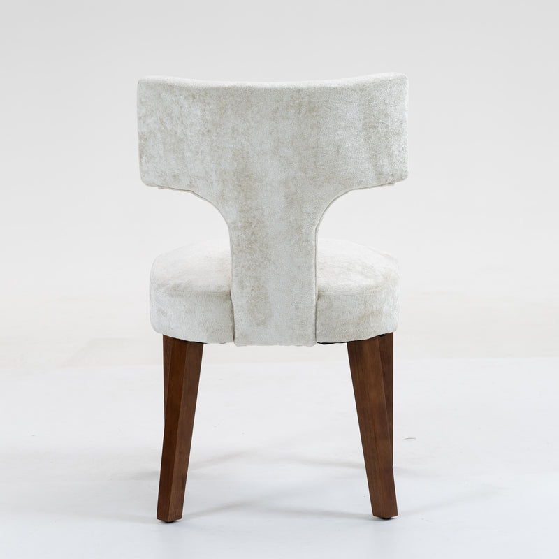 Furniliving Mid Century Modern Dining Chairs Set of 2, Farmhouse Chenille Fabric Upholstered Accent Chair,Kitchen Chairs with Hardwood Frame,