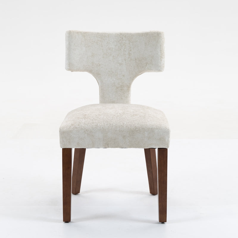 Furniliving Mid Century Modern Dining Chairs Set of 2, Farmhouse Chenille Fabric Upholstered Accent Chair,Kitchen Chairs with Hardwood Frame,