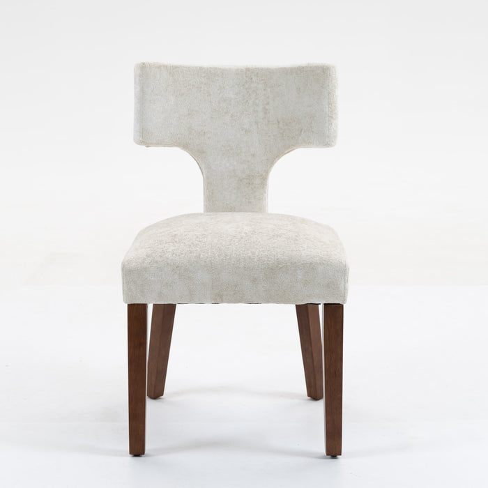 Furniliving Mid Century Modern Dining Chairs Set of 2, Farmhouse Chenille Fabric Upholstered Accent Chair,Kitchen Chairs with Hardwood Frame,