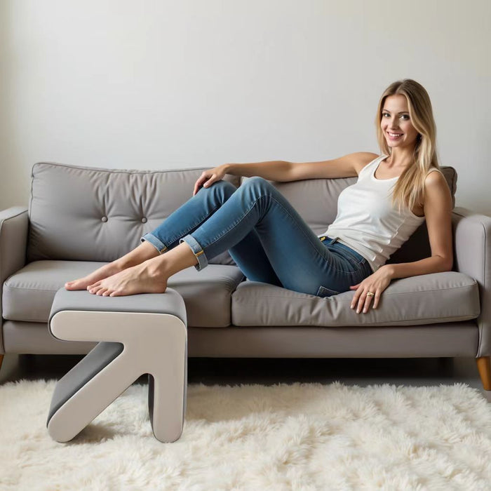 Furniliving Modern Creative Upholstered Velvet Sofa Stool Kids Stool Footstool Ottoman Arrow Design Handicraft Decoration for Living Room Bedroom