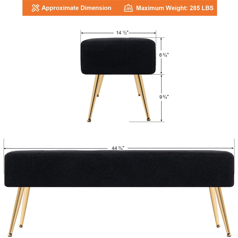 Brantley Tufted Sherpa Upholstered Bench