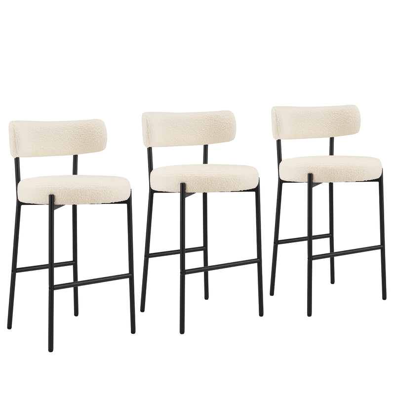 38’’ Upholstered Bar Chairs With Curved Backrest Set Of 2